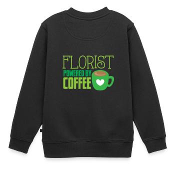 Fleuriste alimenté par le café - Sweat Premium enfant bio - noir - Dos - AI Model Kid Female (0cm)