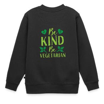 soyez gentil, soyez végétarien! - Sweat Premium enfant bio - noir - Dos - AI Model Kid Female (0cm)