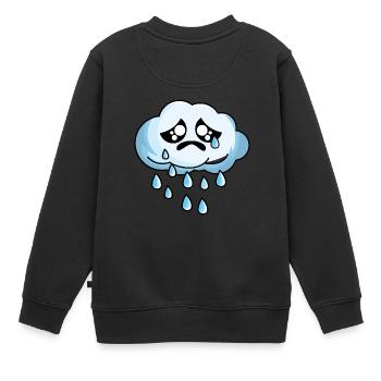 Traurige Wolke mit Regen - Kinder Premium Organic Sweatshirt - Schwarz - Hinten - AI Model Kid Female (0cm)