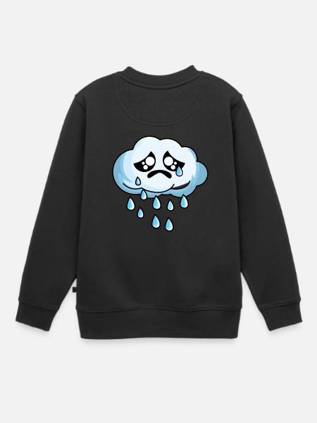 Nuage triste avec pluie - Sweat Premium enfant bio - noir