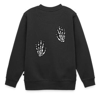 zwei skeletthände - Kinder Premium Organic Sweatshirt - Schwarz - Hinten - AI Model Kid Female (0cm)