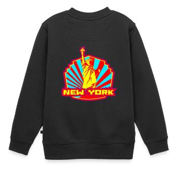 New York - Sweat Premium enfant bio - noir - Dos - AI Model Kid Female (0cm)