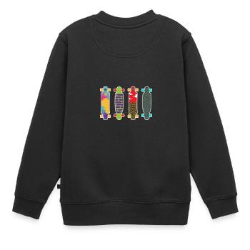 Longboard 4 Longboards für Longboarder Geschenk - Kinder Premium Organic Sweatshirt - Schwarz - Hinten - AI Model Kid Female (0cm)