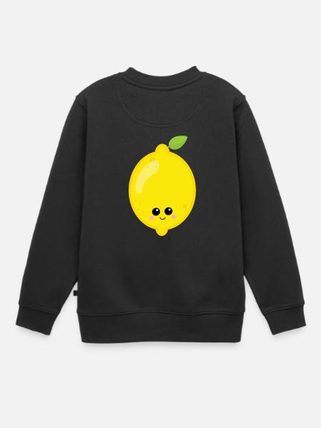 Zitrone - Kinder Premium Organic Sweatshirt - Schwarz