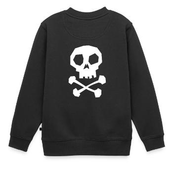 Totenkopf und gekreuzte Knochen - Kinder Premium Organic Sweatshirt - Schwarz - Hinten - AI Model Kid Female (0cm)