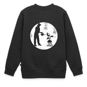Bio Gärtner - Kinder Premium Organic Sweatshirt - Schwarz - Hinten - AI Model Kid Female (0cm)