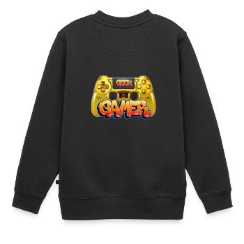 Geek Gamer - Kinder Premium Organic Sweatshirt - Schwarz - Hinten - AI Model Kid Female (0cm)