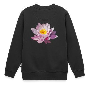 Lotus-Blüte - Kinder Premium Organic Sweatshirt - Schwarz - Hinten - AI Model Kid Female (0cm)