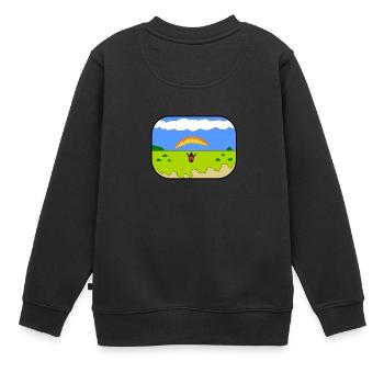 Gleitschirmflieger - Kinder Premium Organic Sweatshirt - Schwarz - Hinten - AI Model Kid Female (0cm)