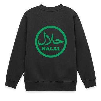 Halal Wallah - Kinder Premium Organic Sweatshirt - Schwarz - Hinten - AI Model Kid Female (0cm)