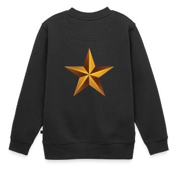 star - Kids Premium Organic Sweatshirt - black - Back - AI Model Kid Female (0cm)