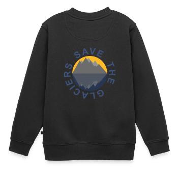 Schützt die Gletscher - Klimawandel - Umweltschutz - Kinder Premium Organic Sweatshirt - Schwarz - Hinten - AI Model Kid Female (0cm)