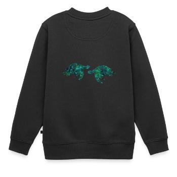 Maori-Schildkrötenpaar Polynesisches Tribal Tattoo - Kinder Premium Organic Sweatshirt - Schwarz - Hinten - AI Model Kid Female (0cm)