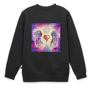 Herzengel der Vielfalt - Kinder Premium Organic Sweatshirt - Schwarz - Hinten - AI Model Kid Female (0cm)