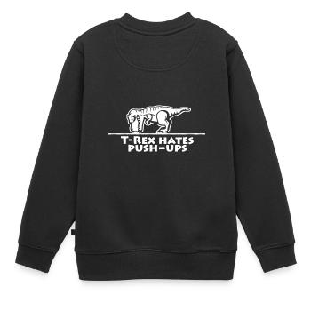 T Rex déteste la civière - Sweat Premium enfant bio - noir - Dos - AI Model Kid Female (0cm)