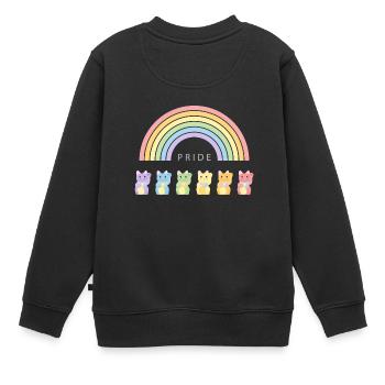 Winkekatze Arc-en-ciel Pride Month - Sweat Premium enfant bio - noir - Dos - AI Model Kid Female (0cm)