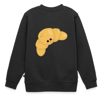 Croissant - Sweat Premium enfant bio - noir - Dos - AI Model Kid Female (0cm)