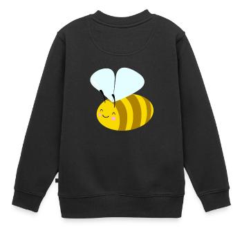 Honigbiene - Kinder Premium Organic Sweatshirt - Schwarz - Hinten - AI Model Kid Female (0cm)