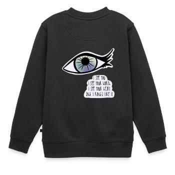 Ich sehe dich / Pflege - Kinder Premium Organic Sweatshirt - Schwarz - Hinten - AI Model Kid Female (0cm)