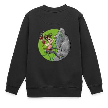 Première ascension du nouveau tour - T-shirt d'escalade - Sweat Premium enfant bio - noir - Dos - AI Model Kid Female (0cm)