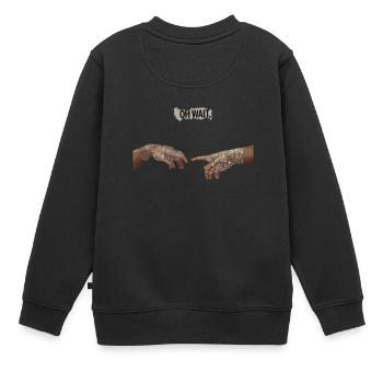 Adan Schöpfung - Kinder Premium Organic Sweatshirt - Schwarz - Hinten - AI Model Kid Female (0cm)