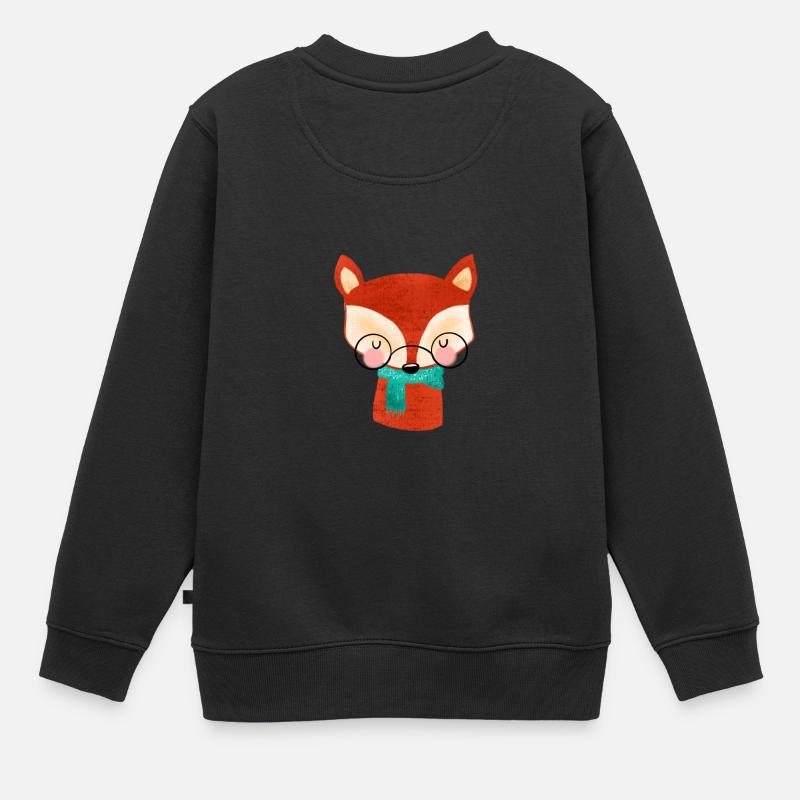 FOXY FOX - Kids Premium Organic Sweatshirt - black