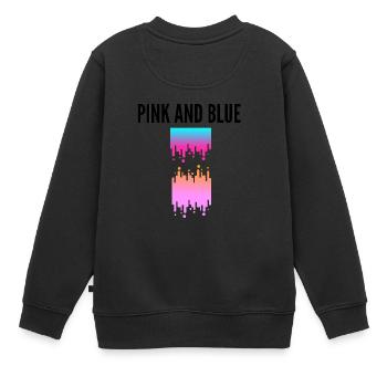 ROSA UND BLAU - Kinder Premium Organic Sweatshirt - Schwarz - Hinten - AI Model Kid Female (0cm)
