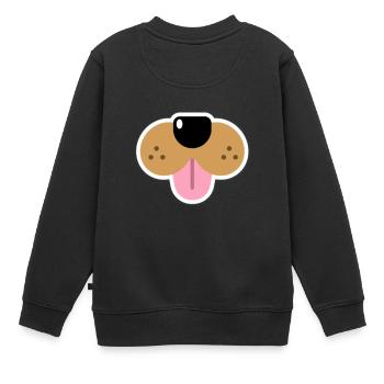 Lustige Hundeschnauze Haustier Hund Mundschutz - Kinder Premium Organic Sweatshirt - Schwarz - Hinten - AI Model Kid Female (0cm)