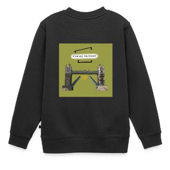 Tower Bridge - Kinder Premium Organic Sweatshirt - Schwarz - Hinten - AI Model Kid Female (0cm)
