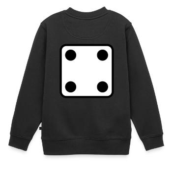 Würfel Zahl 4 Wuerfel Spiel Geschenkidee - Kinder Premium Organic Sweatshirt - Schwarz - Hinten - AI Model Kid Female (0cm)