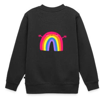 Câlin arc-en-ciel mignon - Sweat Premium enfant bio - noir - Dos - AI Model Kid Female (0cm)