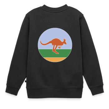 Känguru - Kinder Premium Organic Sweatshirt - Schwarz - Hinten - AI Model Kid Female (0cm)