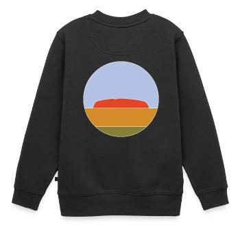 Uluru - Kinder Premium Organic Sweatshirt - Schwarz - Hinten - AI Model Kid Female (0cm)