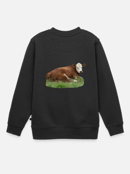 Vache - Sweat Premium enfant bio - noir