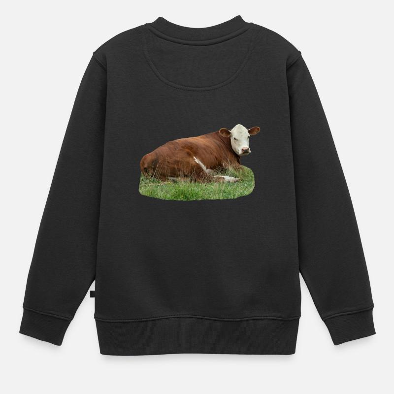 Vache - Sweat Premium enfant bio - noir
