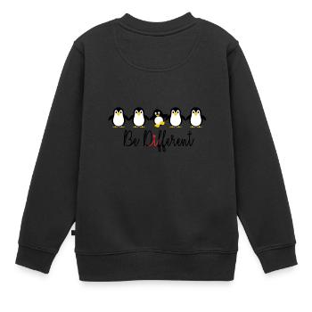 be different - Kinder Premium Organic Sweatshirt - Schwarz - Hinten - AI Model Kid Female (0cm)