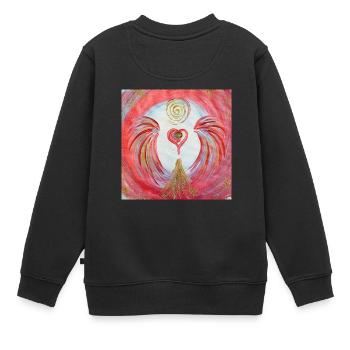 Gel de cœur de la visibilité - Sweat Premium enfant bio - noir - Dos - AI Model Kid Female (0cm)