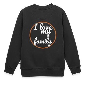 famille - j'aime ma famille - Sweat Premium enfant bio - noir - Dos - AI Model Kid Female (0cm)