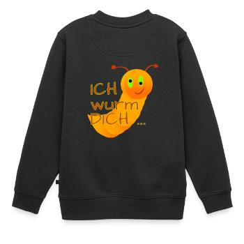 Ich wurm DICH - Kinder Premium Organic Sweatshirt - Schwarz - Hinten - AI Model Kid Female (0cm)