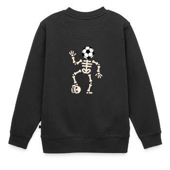 Skelett Fußball - Kinder Premium Organic Sweatshirt - Schwarz - Hinten - AI Model Kid Female (0cm)