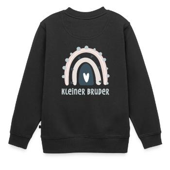 Kleiner Bruder Regenbogen - Kinder Premium Organic Sweatshirt - Schwarz - Hinten - AI Model Kid Female (0cm)