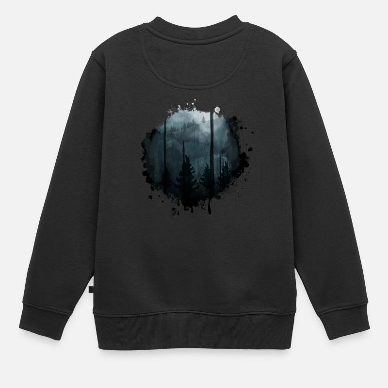 Dunkler Wald - Kinder Premium Organic Sweatshirt - Schwarz
