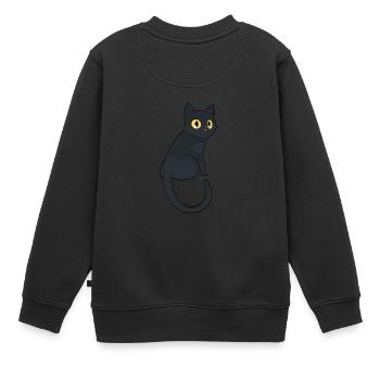 Schwarze Katze - Kinder Premium Organic Sweatshirt - Schwarz - Hinten - AI Model Kid Female (0cm)