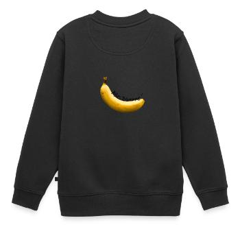 alles banane - Kinder Premium Organic Sweatshirt - Schwarz - Hinten - AI Model Kid Female (0cm)