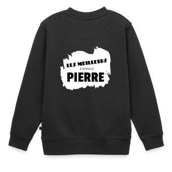 Pierre - Sweat Premium enfant bio - noir - Dos - AI Model Kid Female (0cm)
