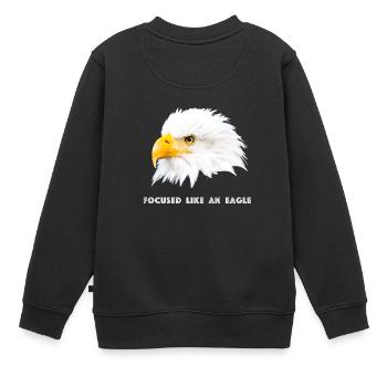 Weißkopfseeadler - Kinder Premium Organic Sweatshirt - Schwarz - Hinten - AI Model Kid Female (0cm)