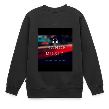 trance music - Kids Premium Organic Sweatshirt - black - Back - AI Model Kid Female (0cm)