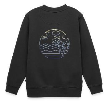 Plage - Sweat Premium enfant bio - noir - Dos - AI Model Kid Female (0cm)