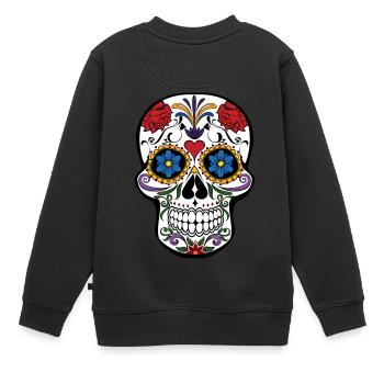 Totenkopf - Kinder Premium Organic Sweatshirt - Schwarz - Hinten - AI Model Kid Female (0cm)