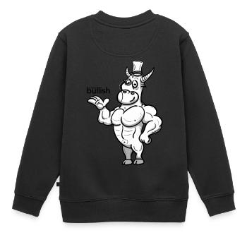 forte hausse - Sweat Premium enfant bio - noir - Dos - AI Model Kid Female (0cm)